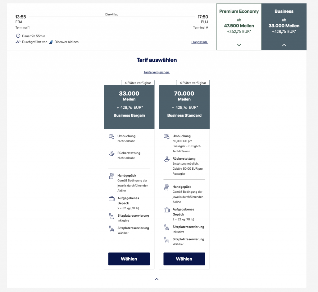 Discover Meilenschnäppchen Punta Cana Business Class