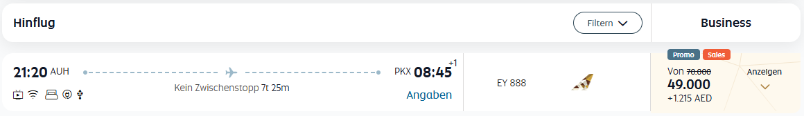 Etihad Guest Member Only Deals AUH PKX Business Class Feb 2026