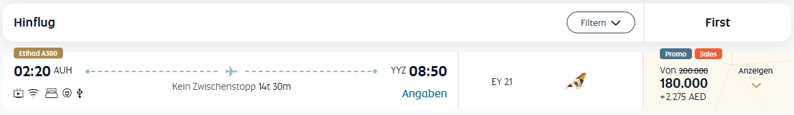 Etihad Guest Member Only Deals AUH YYZ Feb 2026