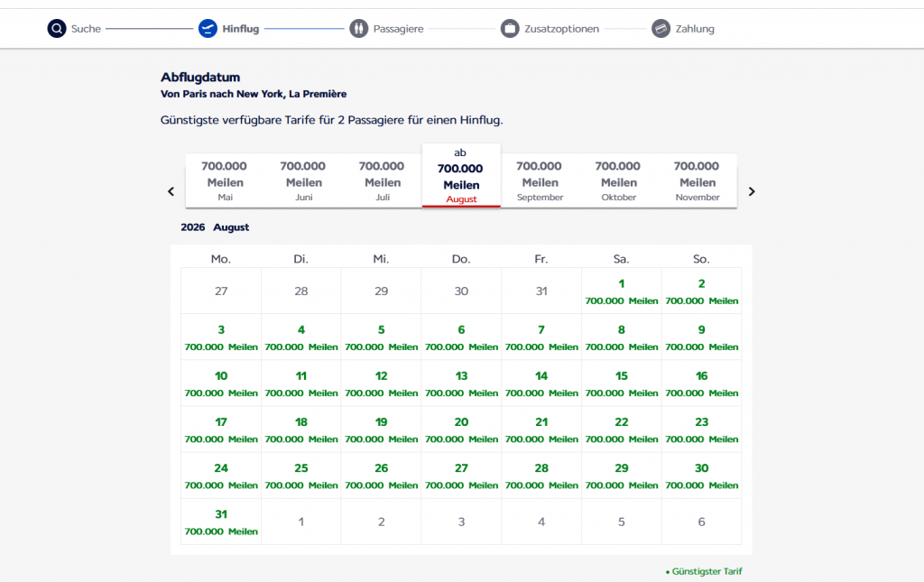 Flying Blue La Premiere Verfuegbarkeit New York 2 Personen