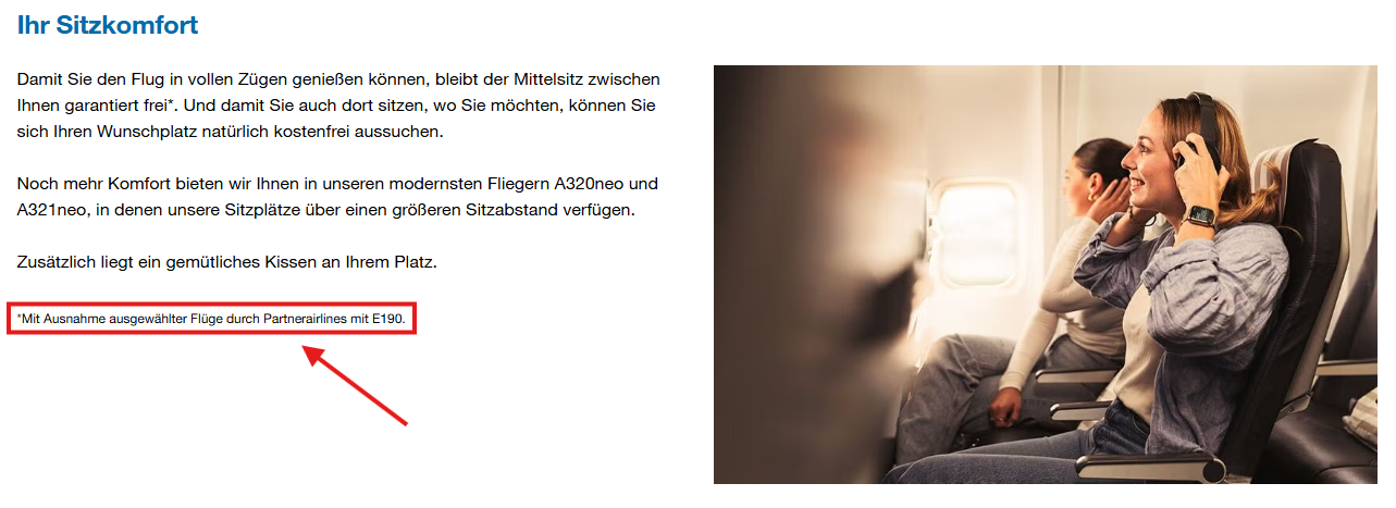 Hinweis Condor German Airways