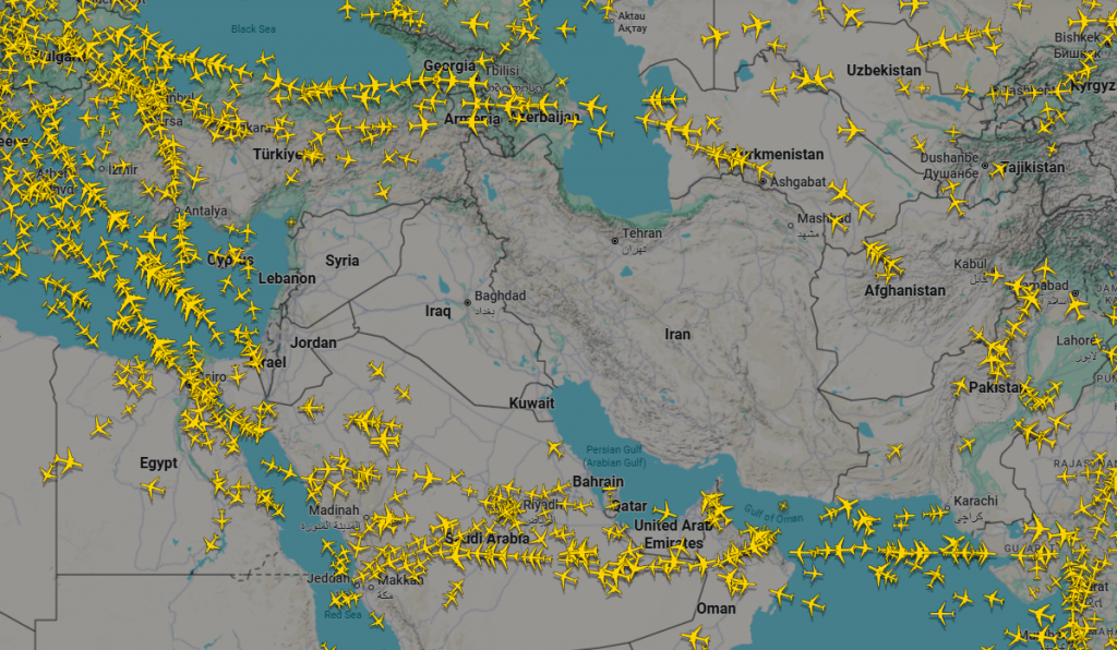 Luftraum Naher Osten 28 Februar 2026 Flightradar24