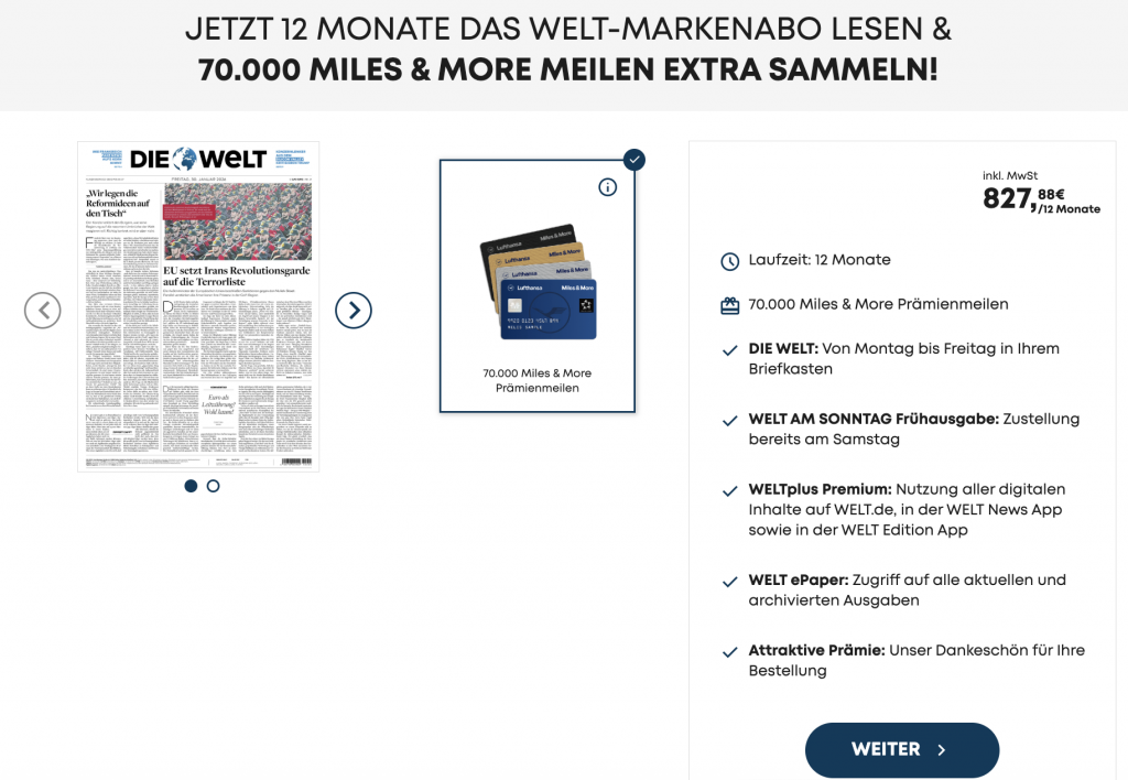 Welt Markenabo Miles And More Februar 2026