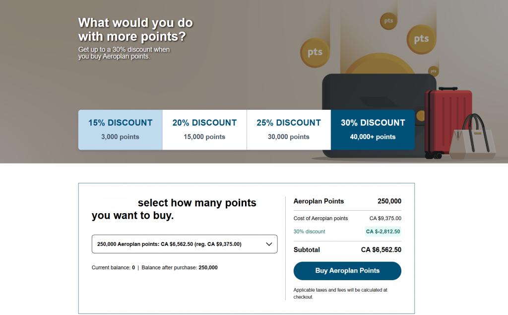 Aeroplan Punkte Kaufen Rabatt Ende Maerz 2026 1