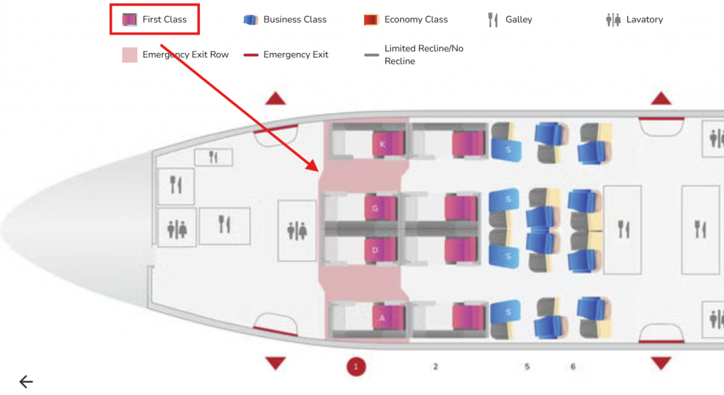 Air India Boeing 777 300ER First Class Ex Etihad Layout 3 Seat Map