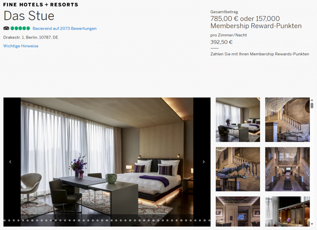 Amex FHR Das Stue Beispiel