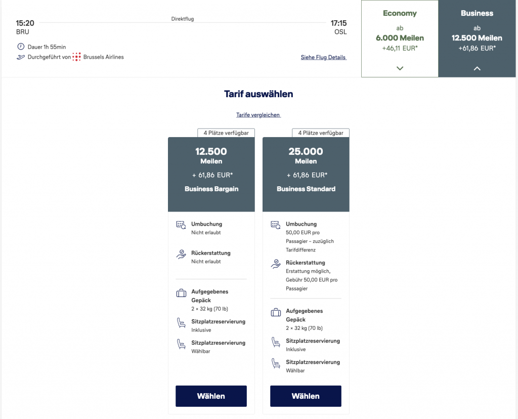 Meilenschnäppchen Oslo März 2026