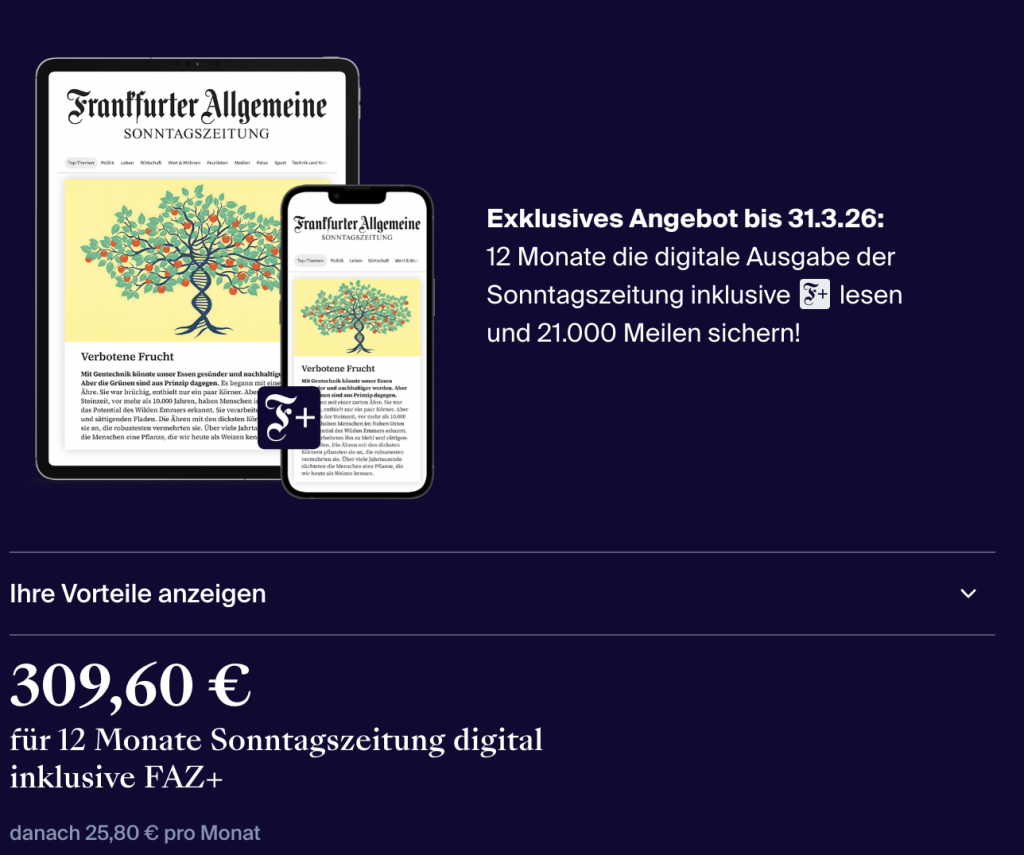 FAS Miles & More Aktion März 2026