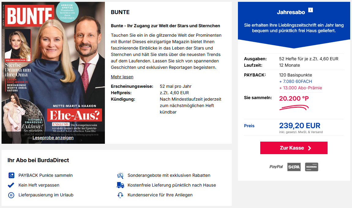 Bunte Payback Aktion Maerz 2026