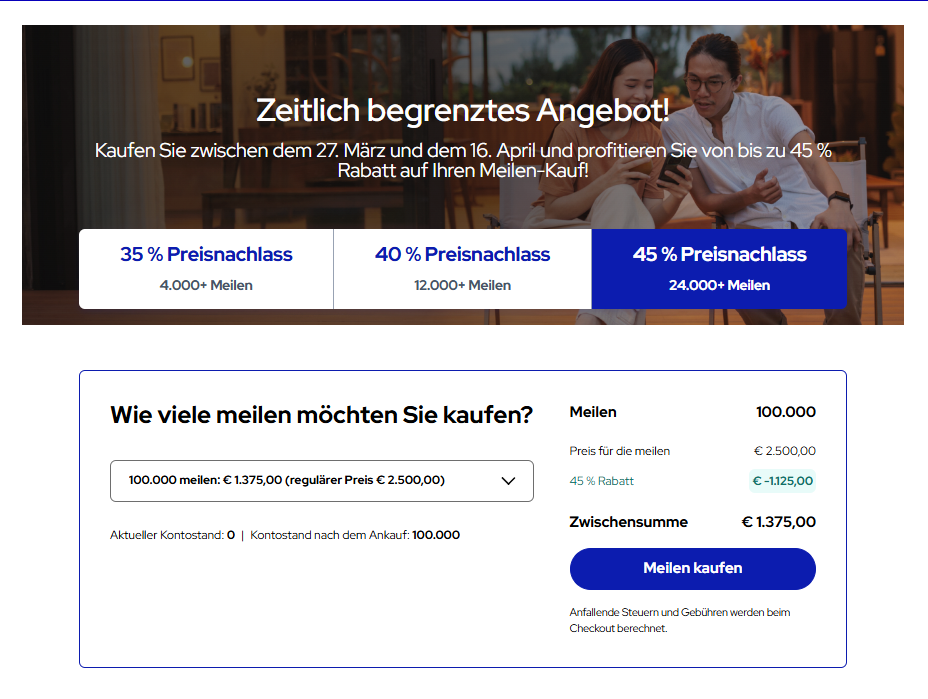 Flying Blue Meilen Kaufen Aktion Maerz 2026