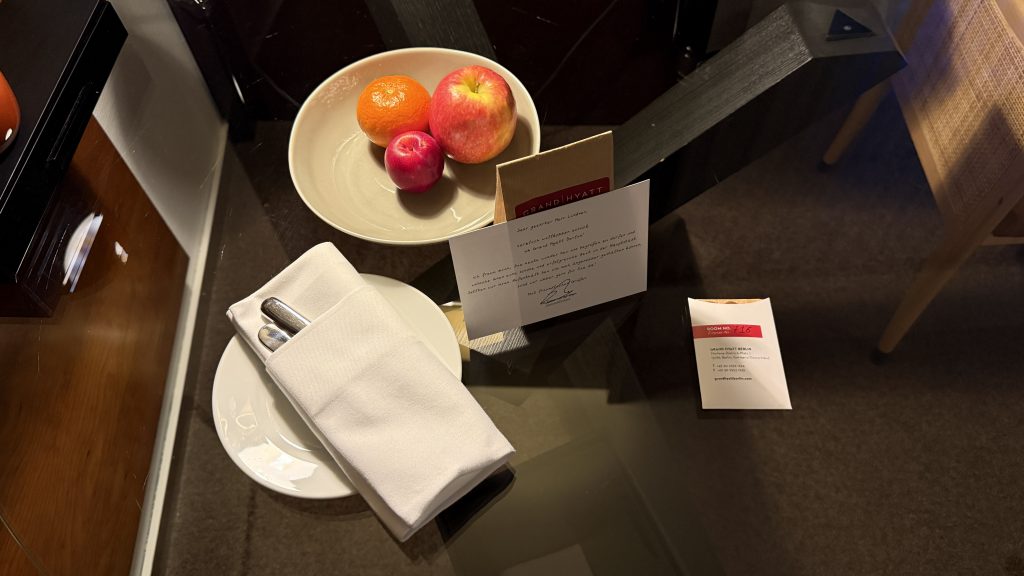 Grand Hyatt Berlin Willkommensgeschenk