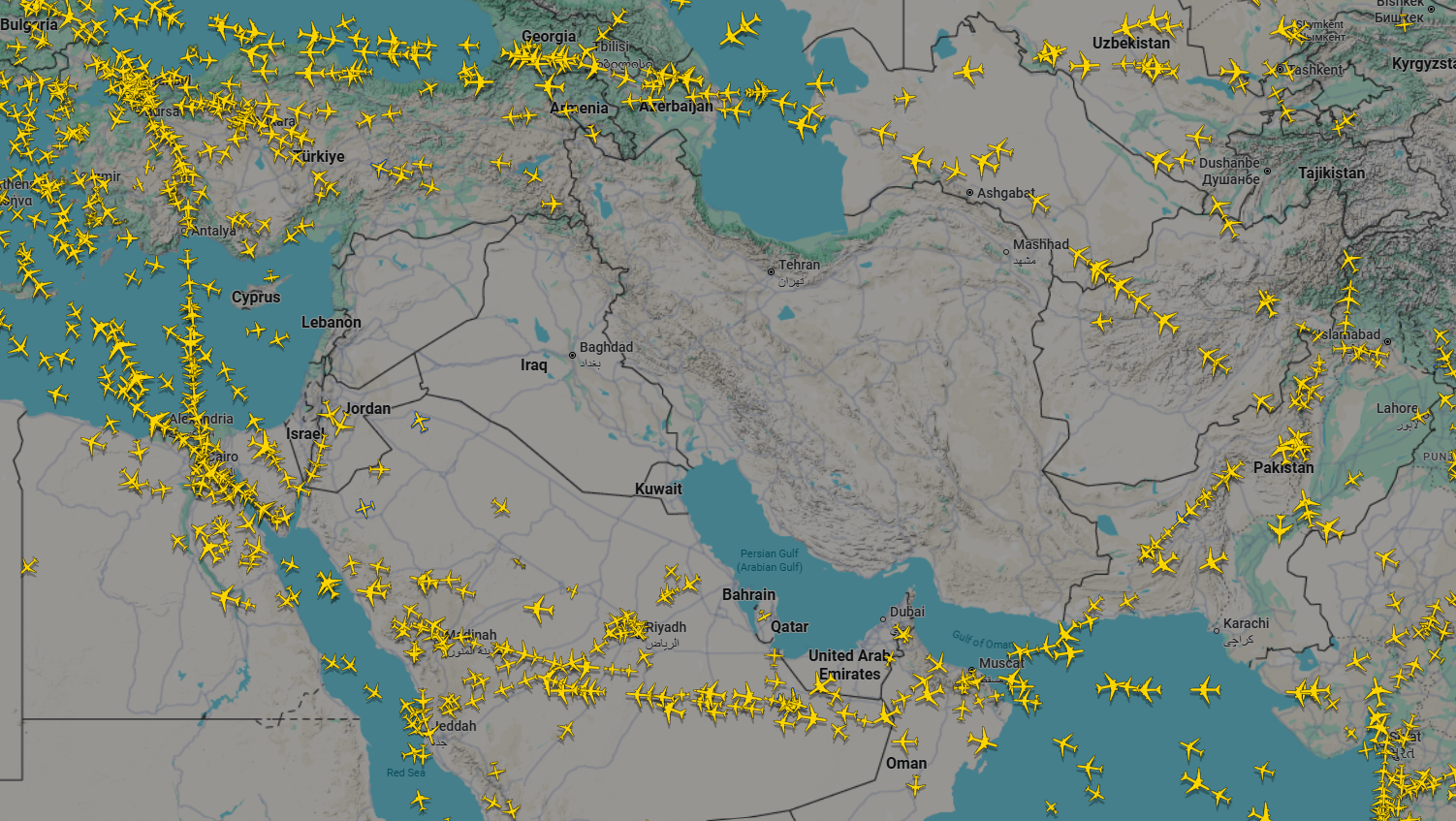 Luftraum Naher Osten 4 Maerz 2026 Flightradar24