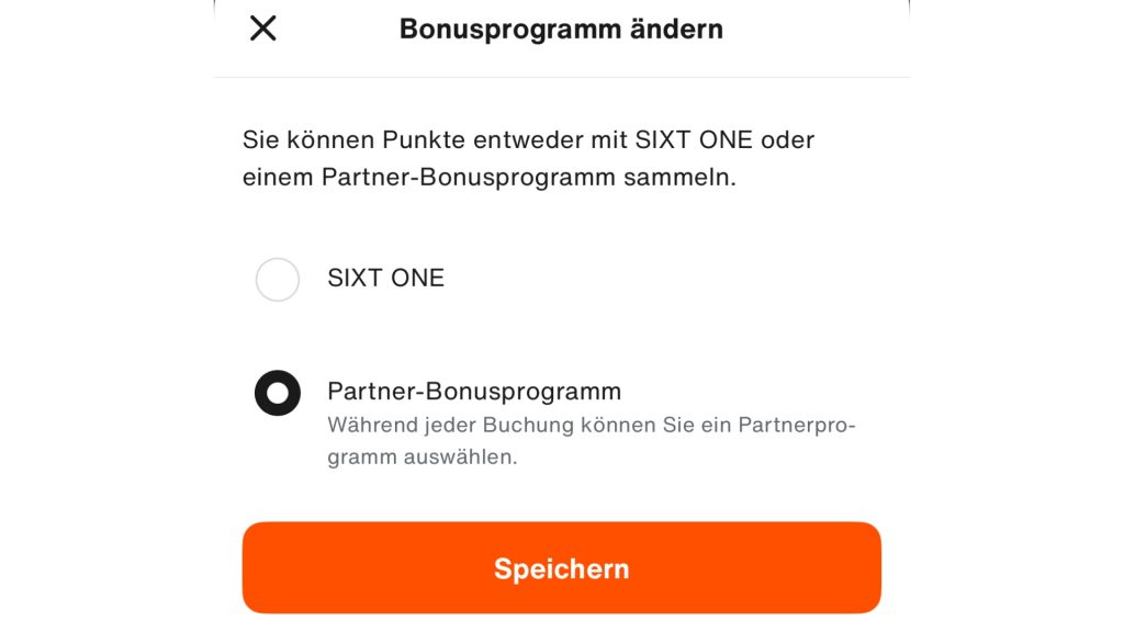 SIXT ONE Bonusprogramm Ändern