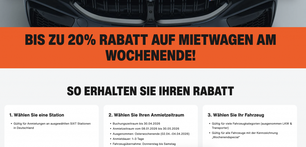 SIXT WE Aktion April