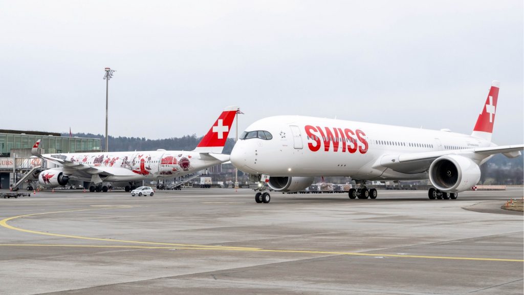Swiss Airbus A350 am Flughafen Zürich