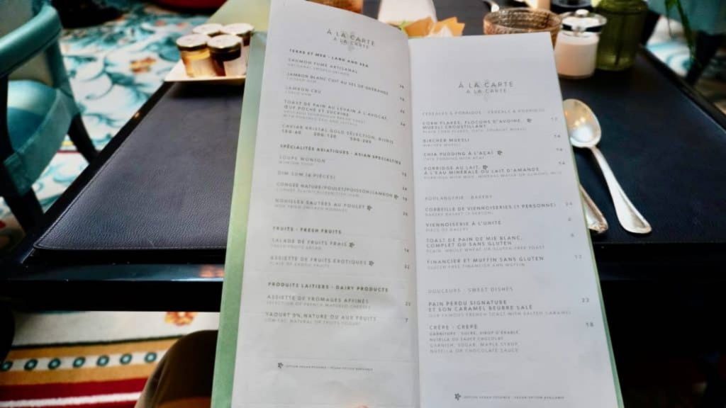 Shangri La Paris À La Carte Menu