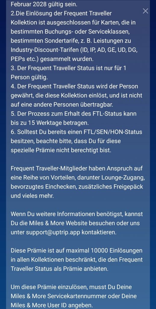 Uptrip Kollektion FTL Status Update 2028