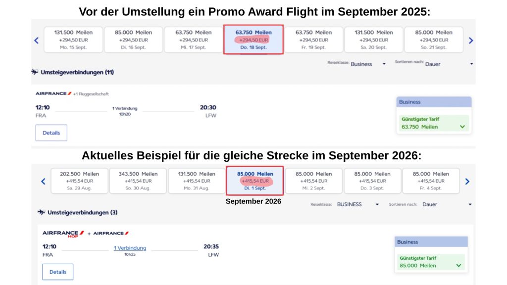 Vergleich Flying Blue September 2026 Zu September 26