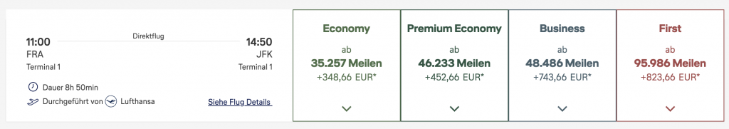 Zuschlaege LH FRA NY