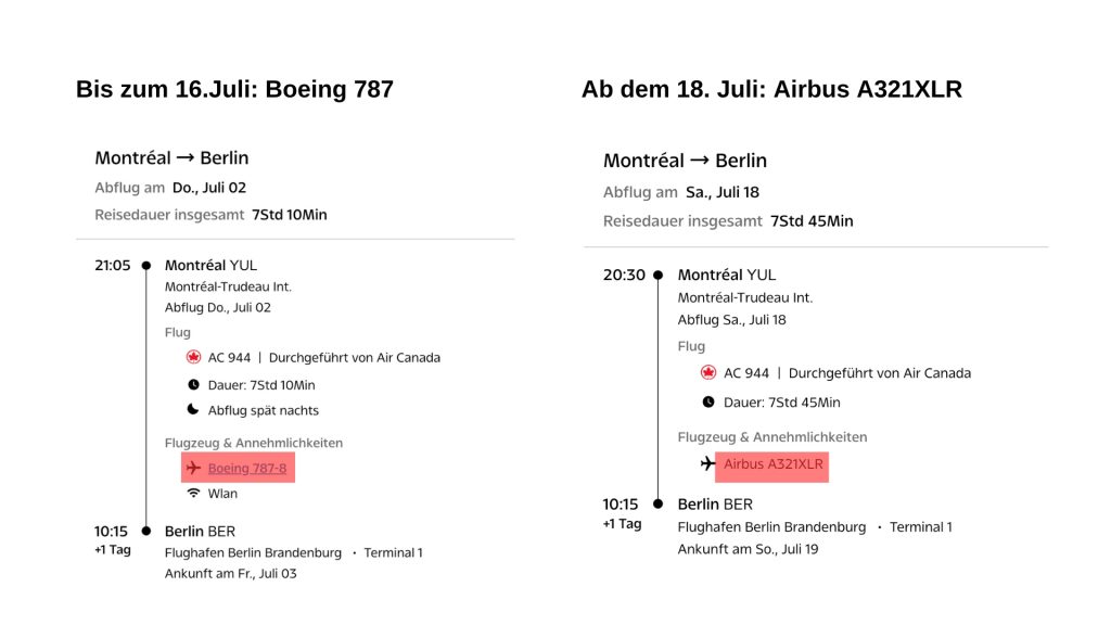Air Canada Montreal Berlin