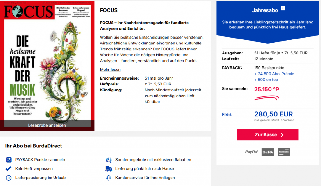 Burda Focus Abo Deal April 2026