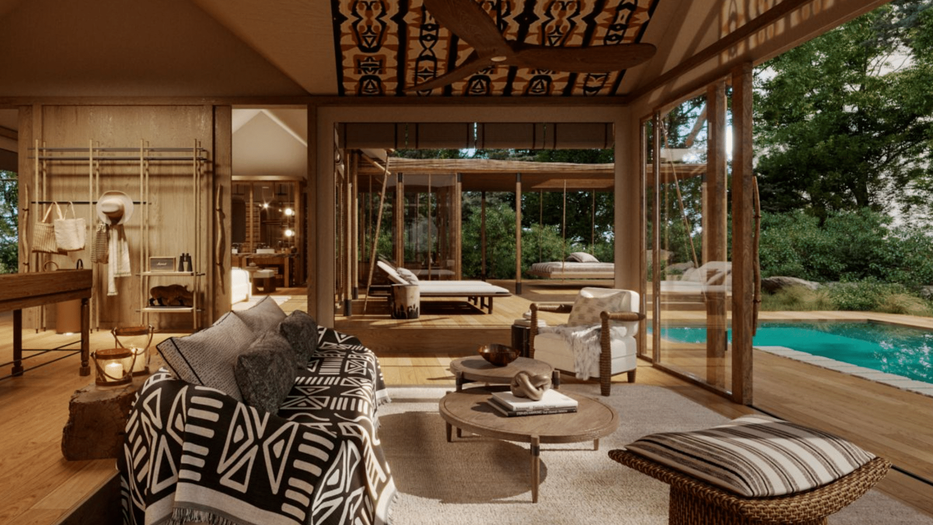 JW Marriott Mount Kenya Rhino Reserve Camp Two Bedroom Suite Wohnzimmer