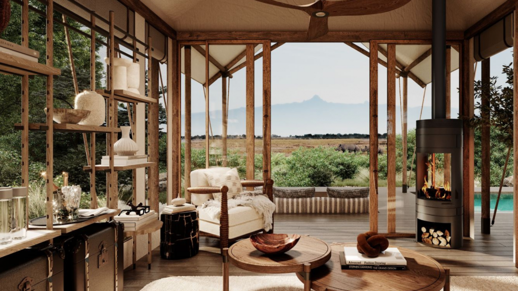 JW Marriott Mount Kenya Rhino Reserve Safari Camp Suite Wohnbereich