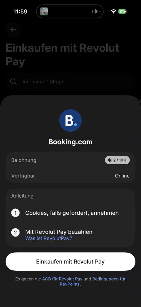 Revolut Pay Booking.com