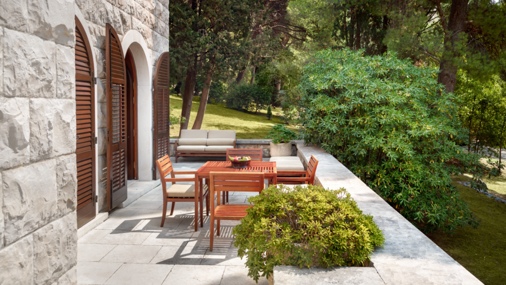 Aman Sveti Stefan Hotel Queen Marija Suite Terrasse