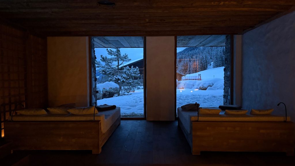 Eriro Alpine Hide Ausblick Wellnessbereich