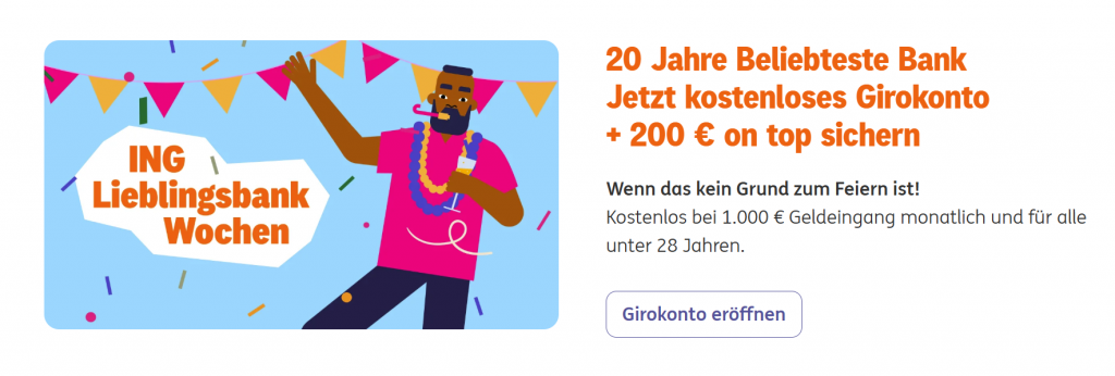 Screenshot Ing Girokonto Lieblingsbank Wochen Bonus
