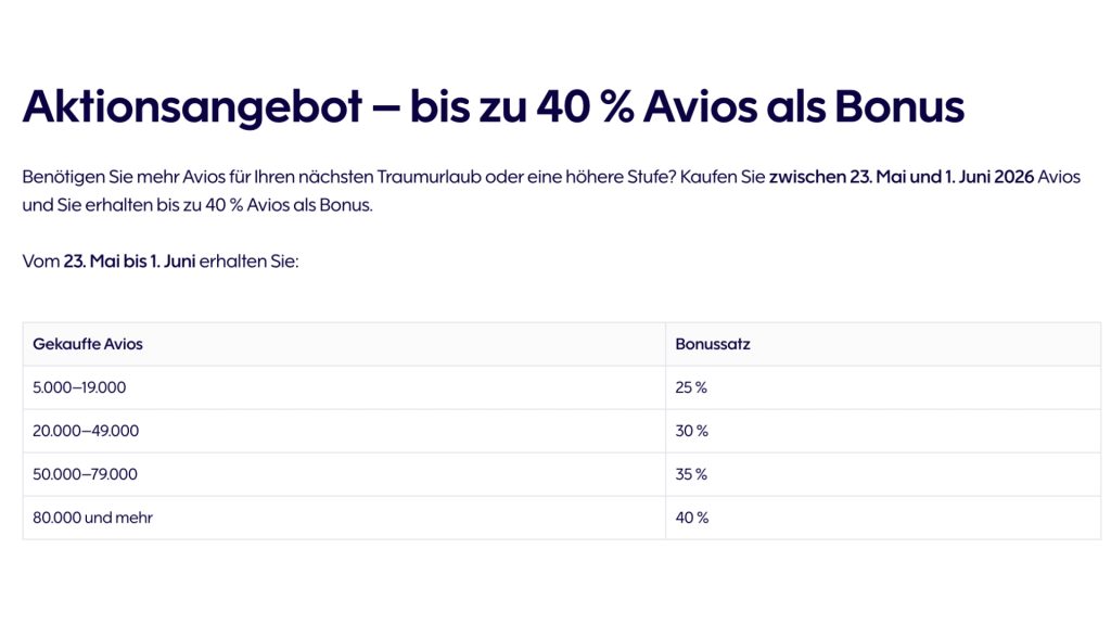 Finair Avios Aktion 23/05/26