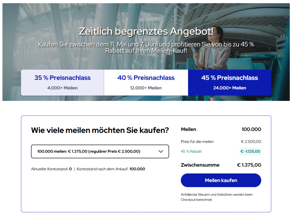 Flying Blue Meilen Kaufen Aktion Juni 2026