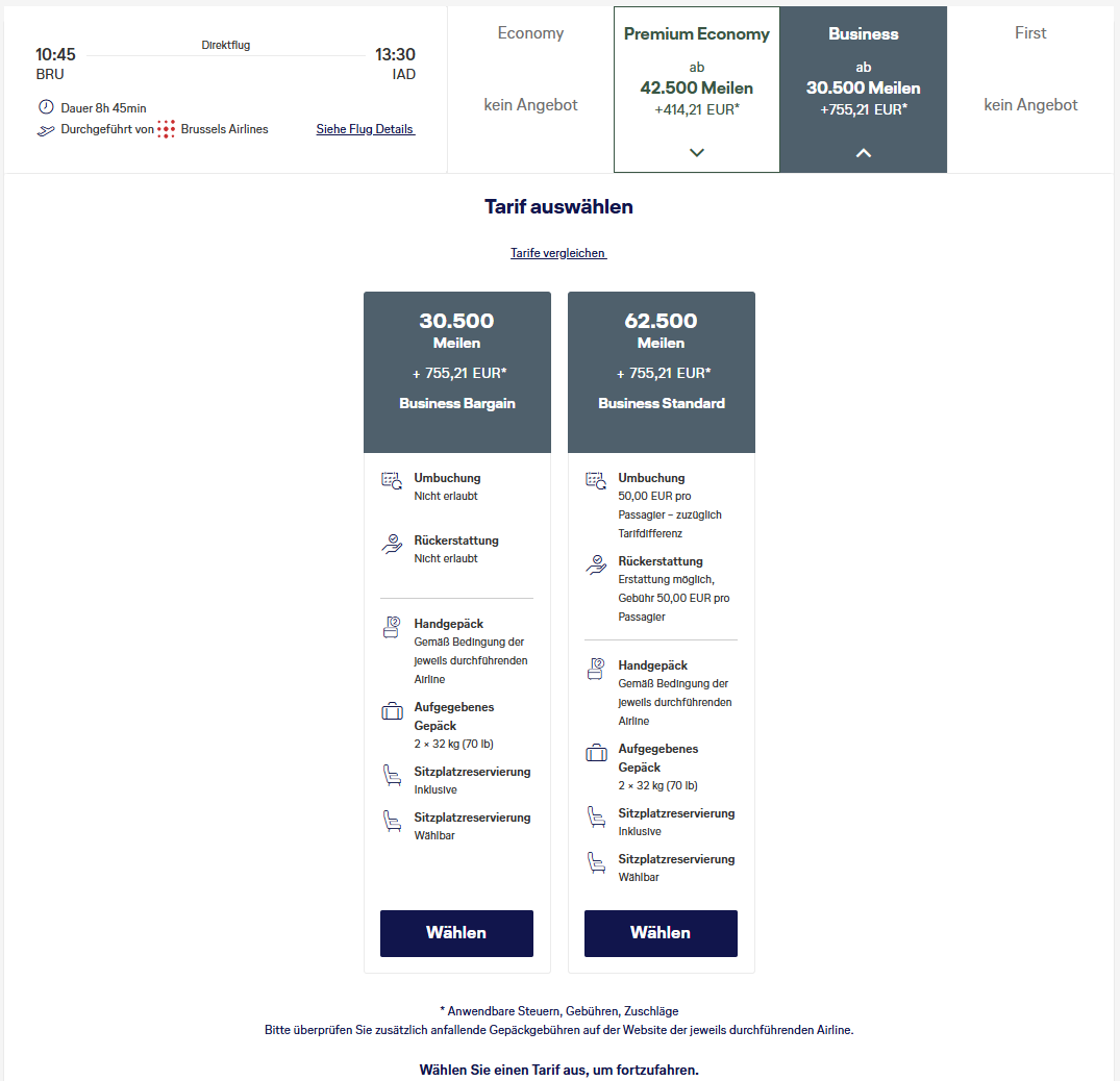 Miles More Meilenschnaeppchen Kalendersuche Beispiel Brussels Airlines Mai 2026