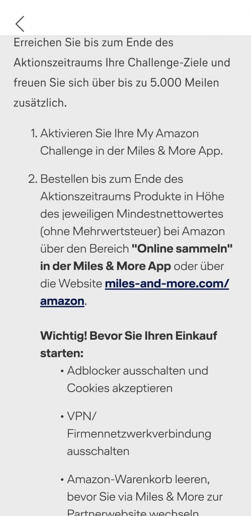 My Amazon Challenge Mai 2026 Bedingungen