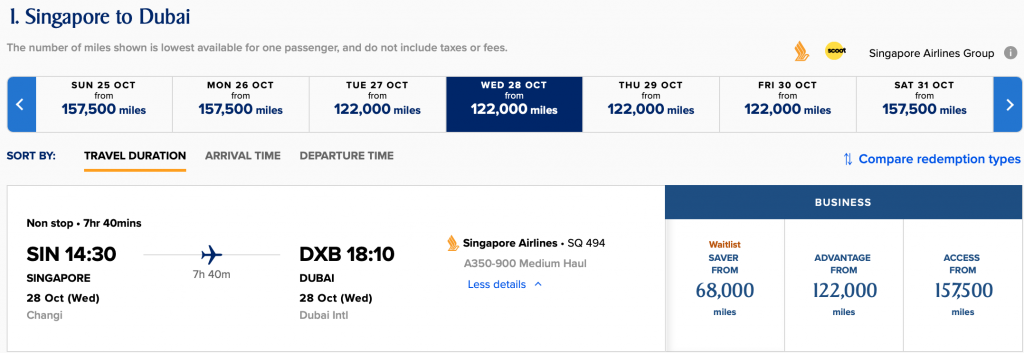 Singapore Airlines A350 Dubai