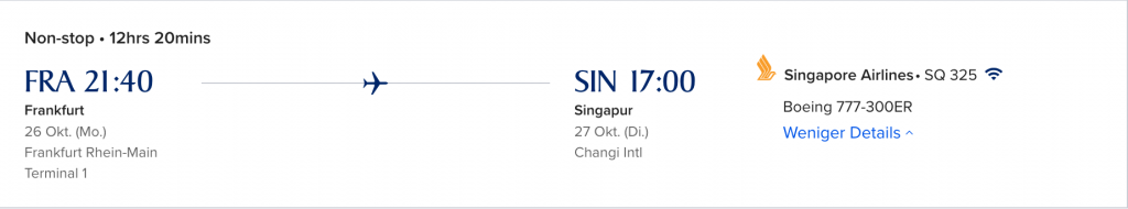 Singapore Airlines Frankfurt Boeing 777