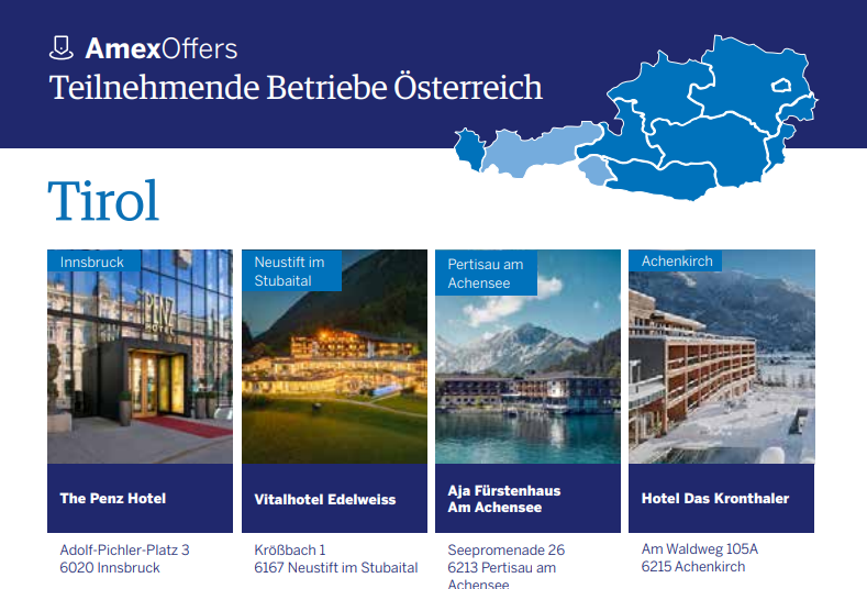 Teilnehmende Betriebe Oesterreich Tirol 2026 Amex Offers