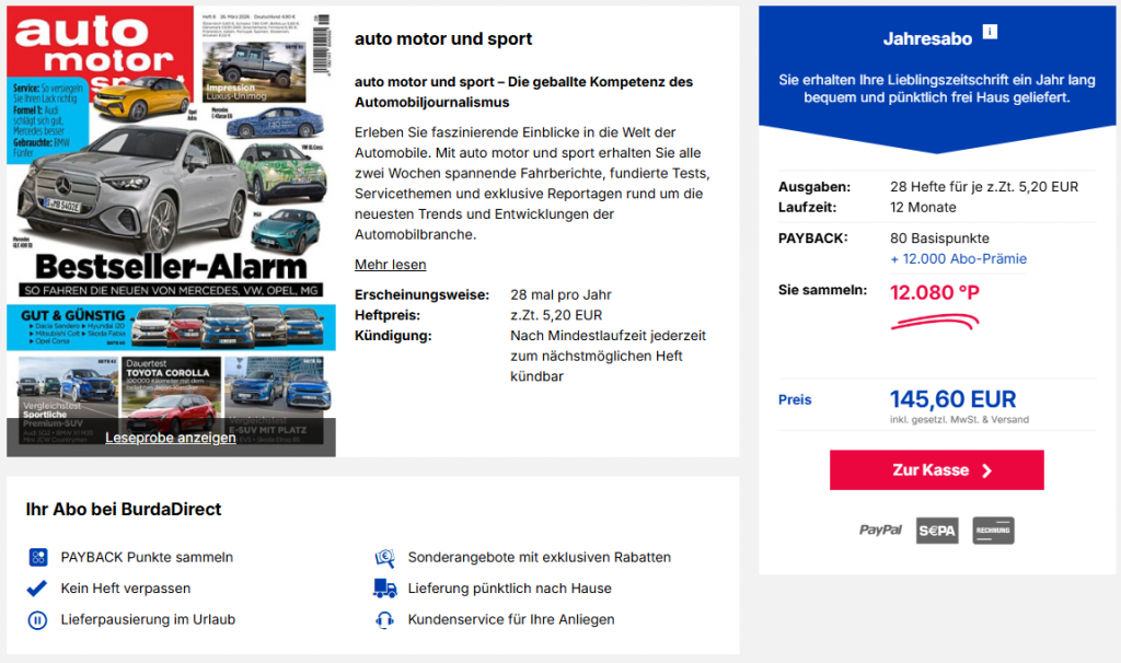 Auto Motor Und Sport Burda Aktion Mai 2026