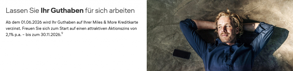 Miles More Kreditkarten Zinsaktion