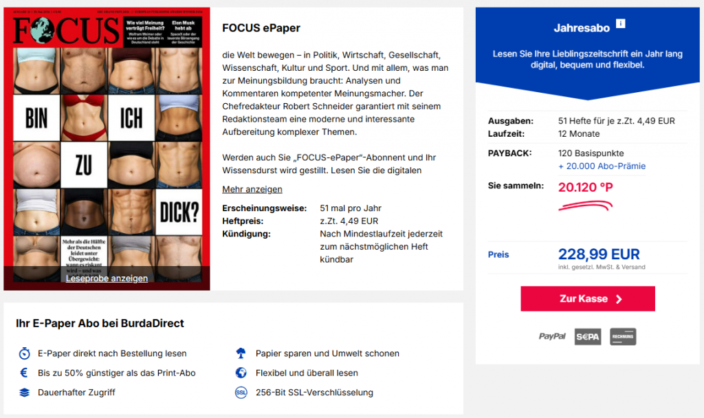 FOCUS EPaper Burda Payback Aktion Juni 2026