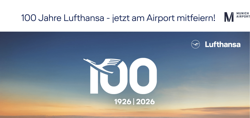 Flughafen München Aktion Lufthansa 100 Jahre