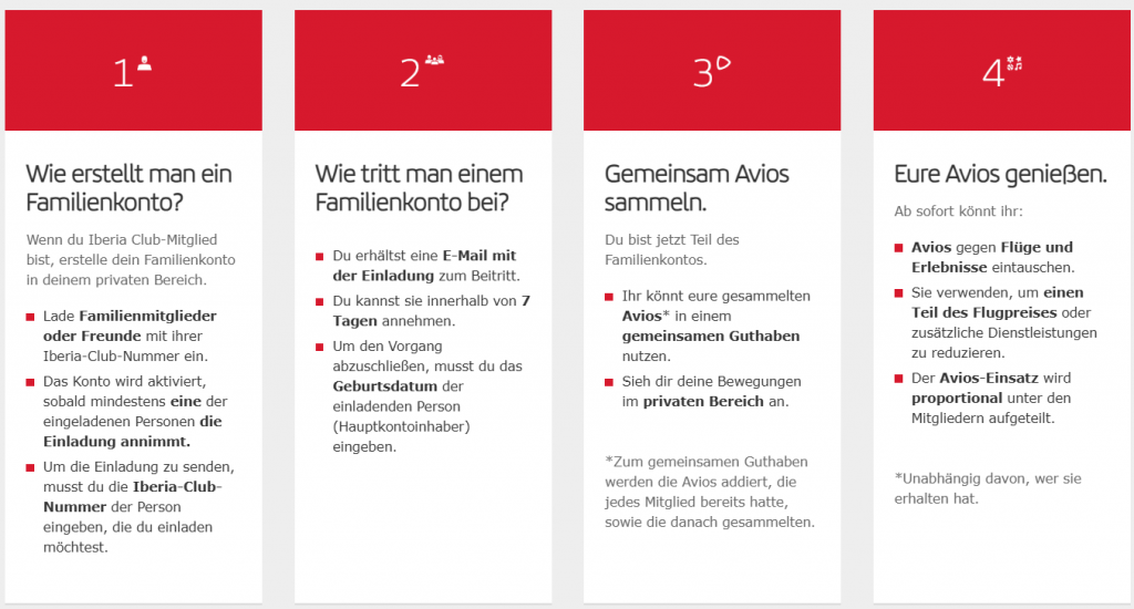 Iberia Familienkonto Schritte