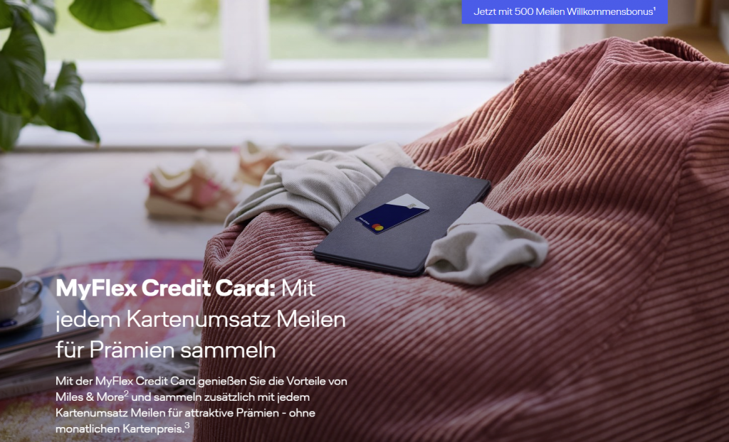 Miles More MyFlex Credit Card 500 Meilen Bonus Aktion