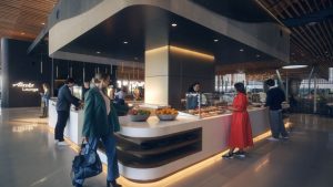 Portland Lounge Alaska Airlines Buffet