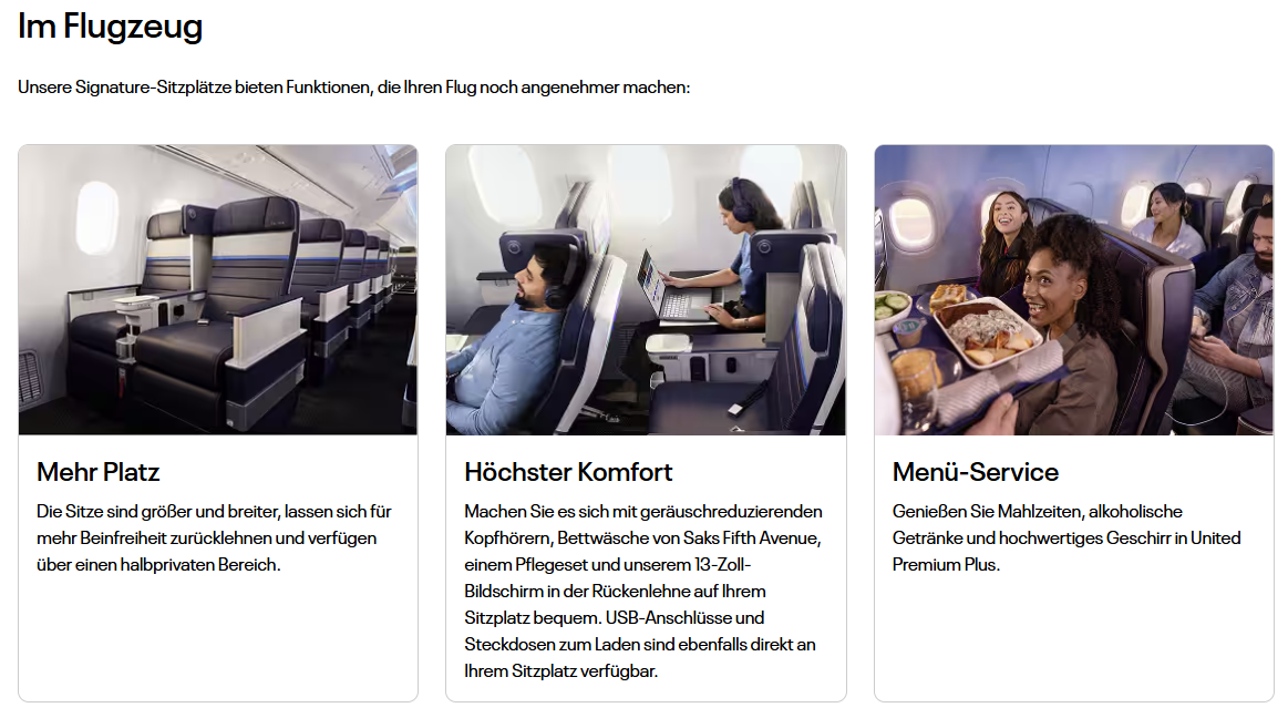 United Premium Plus Im Flugzeug Vorteile