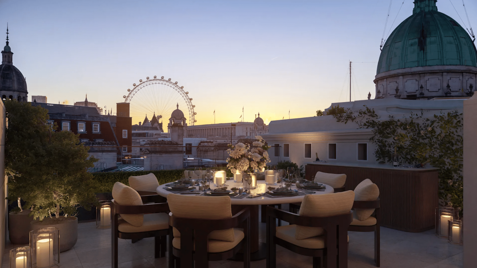 Waldorf Astoria London Admiralty Arch Residence Terrasse Dinner