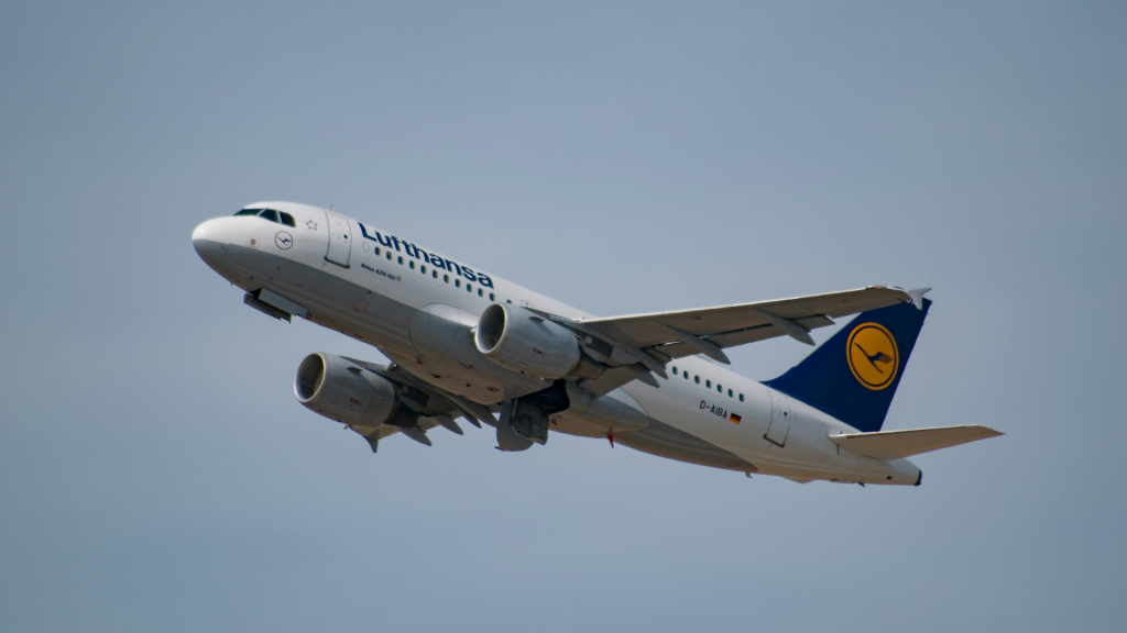 Lufthansa Abflug Start Schwarz Weiss Black White