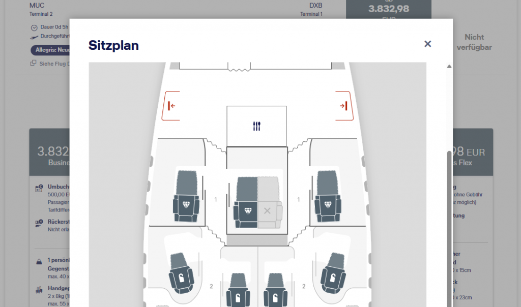 Lufthansa Allegris Upgrade Buchung Konfiguration Alt