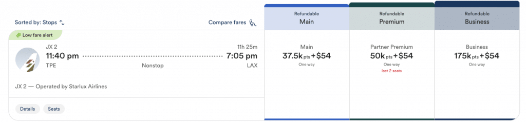 Alaska Atmos Rewards Starlux Verfügbarkeit